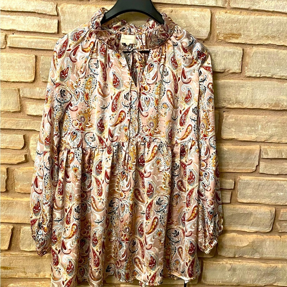 Melloday tunic top blouse size Large floral paisley